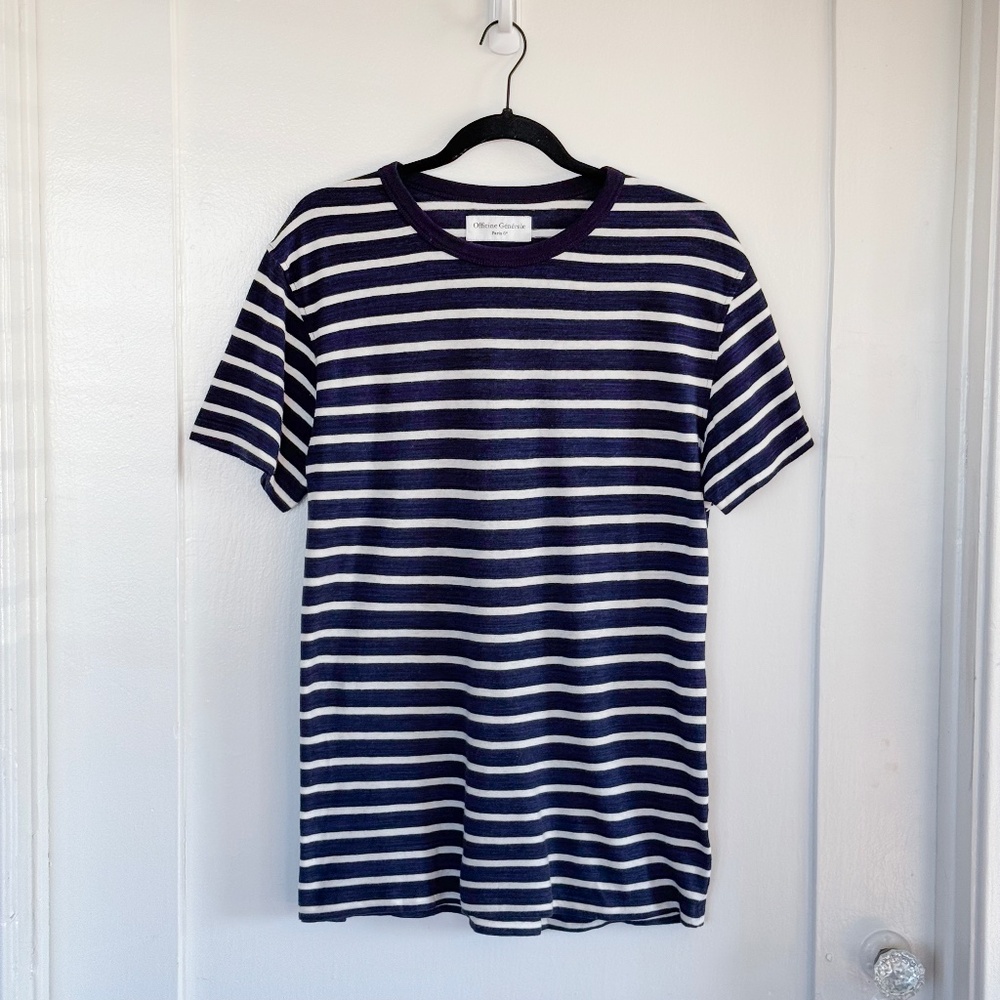 Officine Générale Striped Tee – Navy/White (Men’s or Women’s Small/Medium Fit)